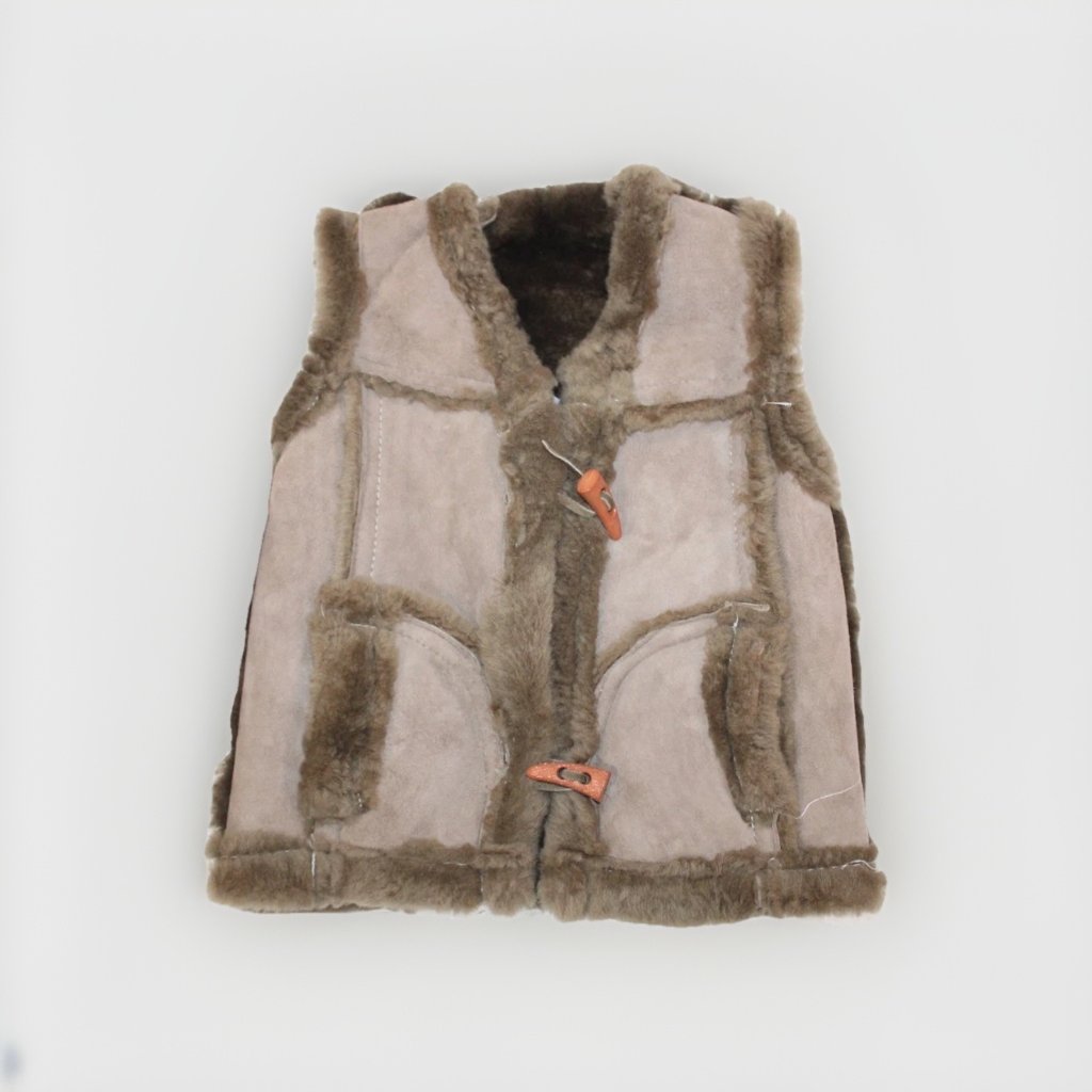 Vintage 60s 70s Shearling Rancher Vest Sheepskin Suede Brown Western Marlboro 8